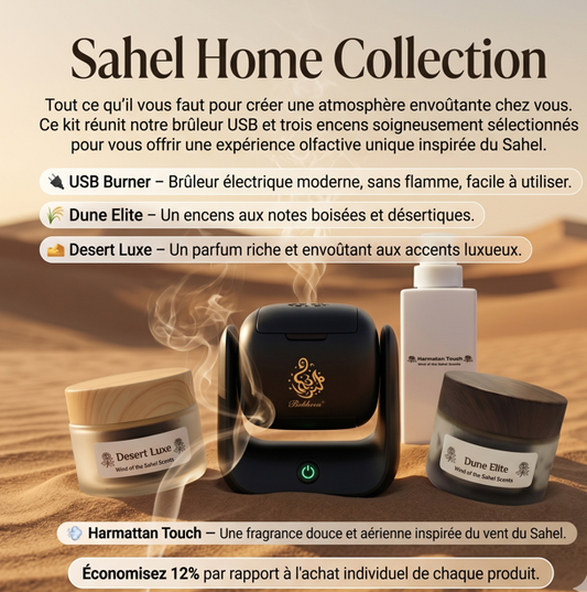 Kit Sahel Home Collection – USB Burner + Encens